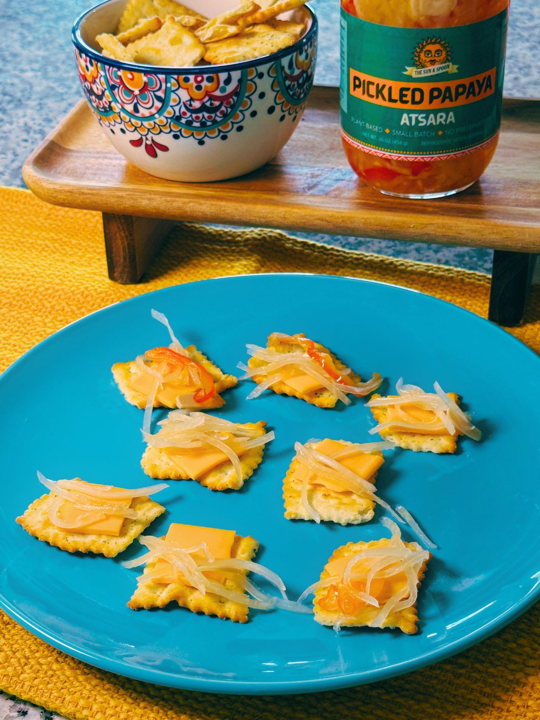 Pickled Papaya Cheese Crackers