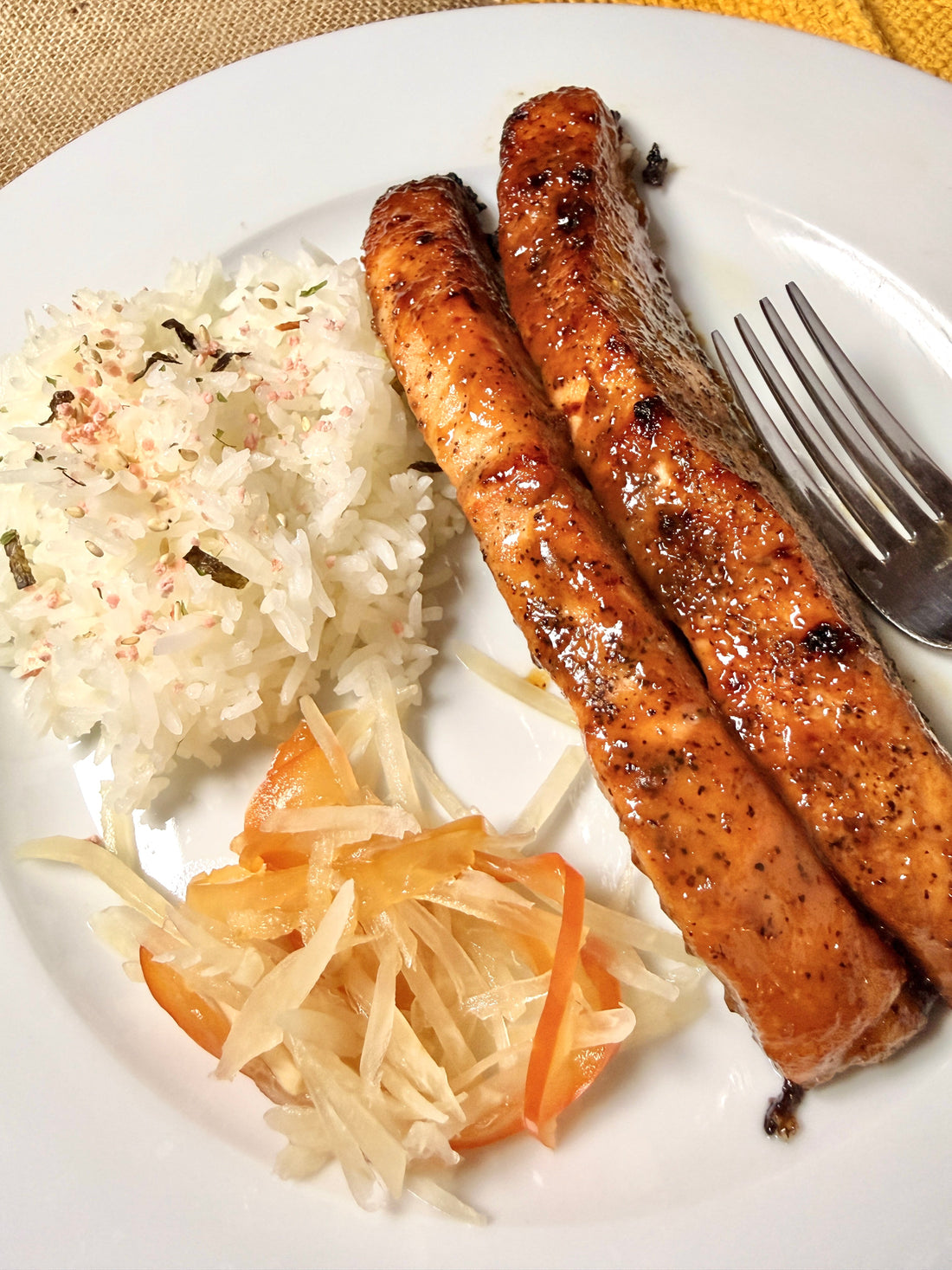 Banana BBQ Glazed Salmon
